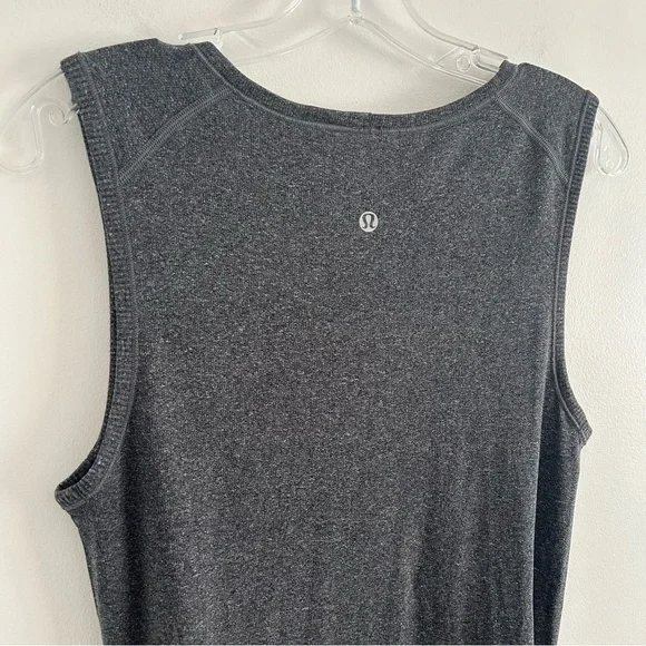 (SOLD) LULULEMON In The Flow Sleeveless Ruched Dress Grey Size 6 - Picture 9 of 11